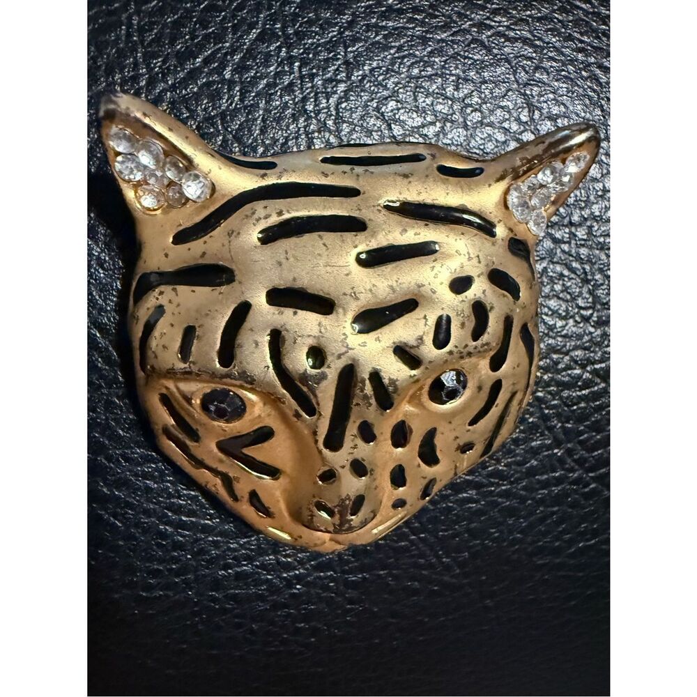 Vintage Gold Leopard Brooch For Women Statement Cat Animal Jewelry Bold - Picture 4 of 17